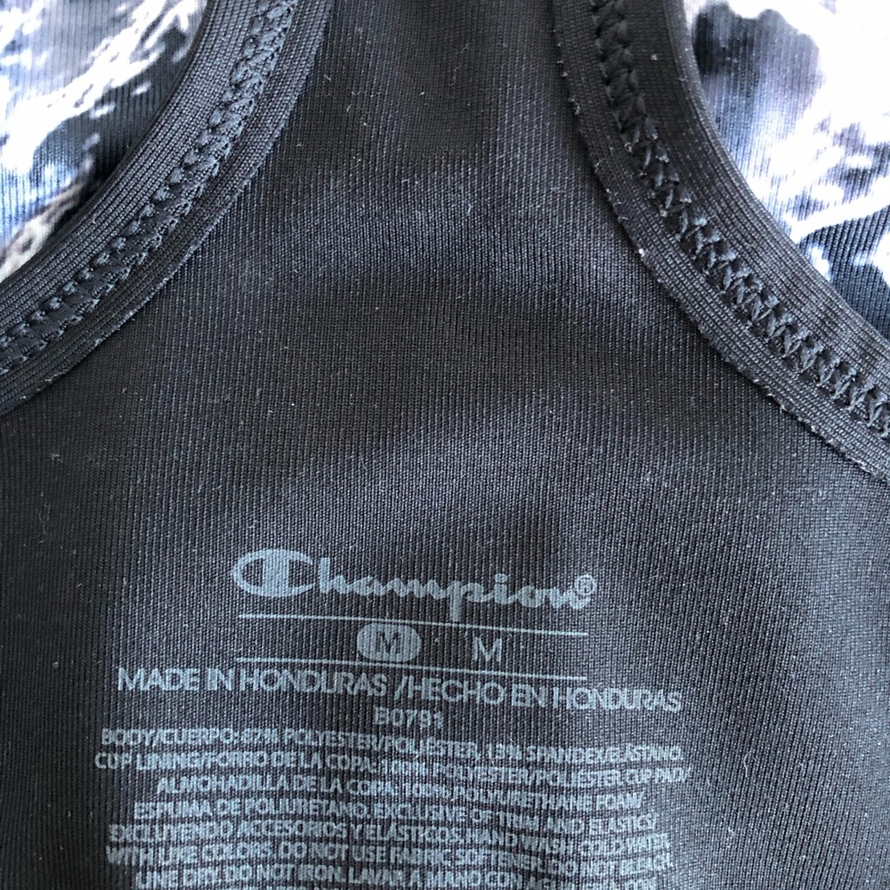 Champion sports bra, black/white, size M. - Picture 3 of 3